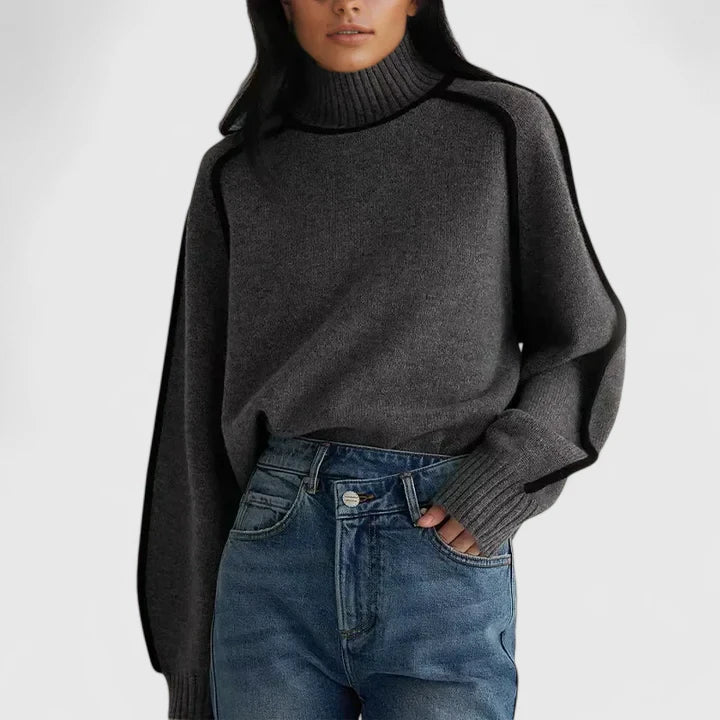Dagny | Turtleneck Sweater with Contrast Trim