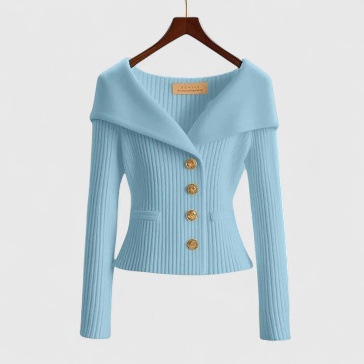 Charity | Ribbed Knit Cardigan with Buttons