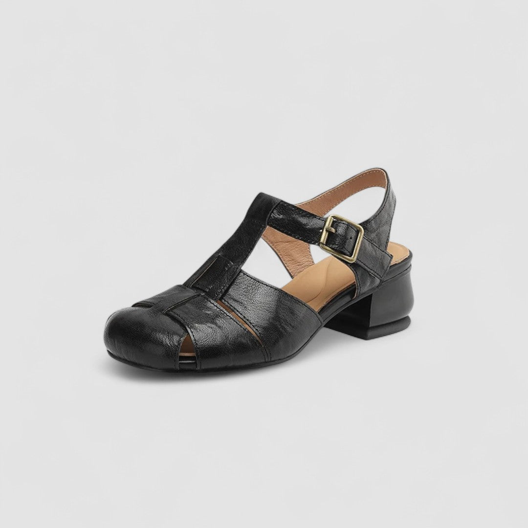 Narcissa | Closed-Toe Fisherman Sandals with Block Heel
