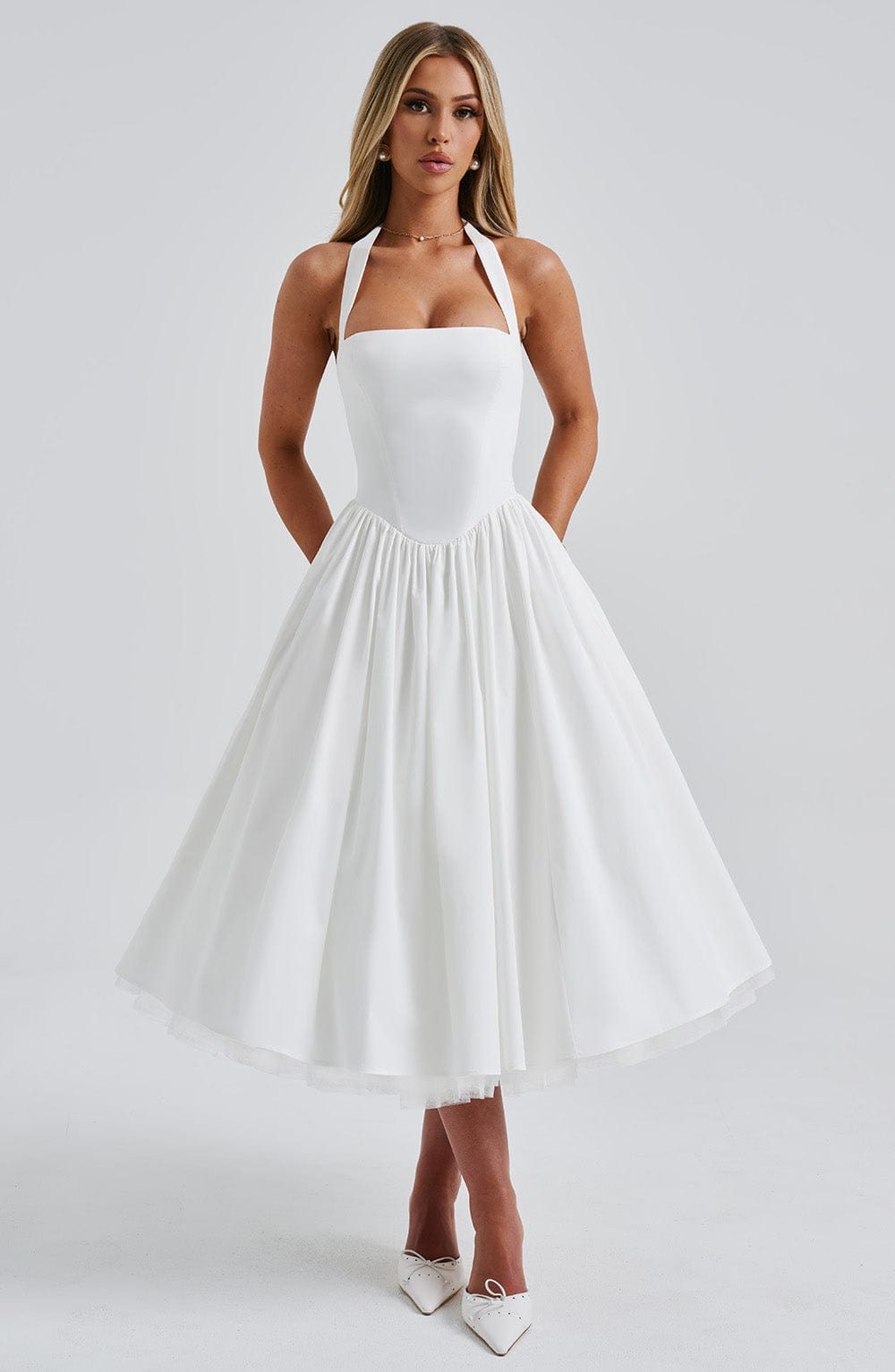 Eleanor | Halter Midi Elegant Dress