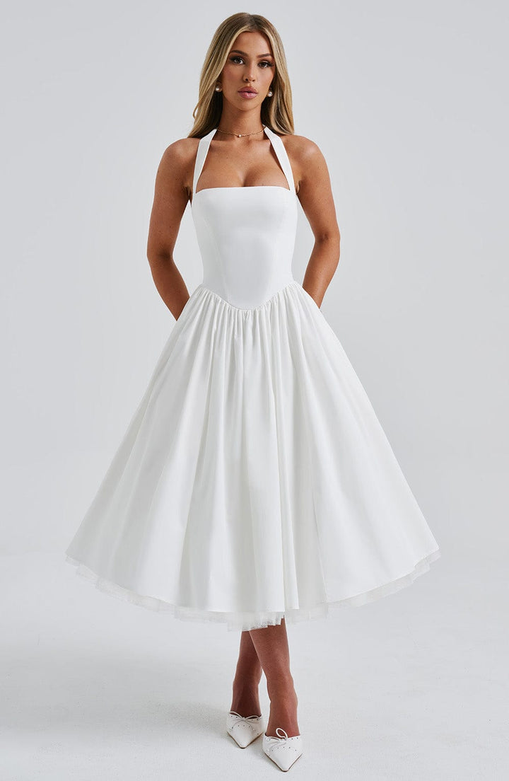 Eleanor | Halter Midi Elegant Dress
