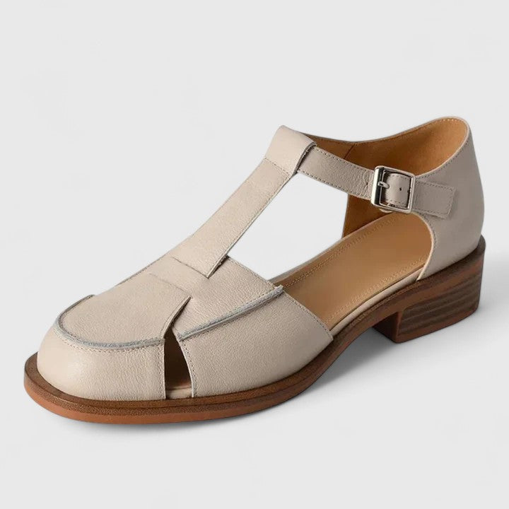 Sabella | Closed-Toe T-Strap Sandals with Buckle