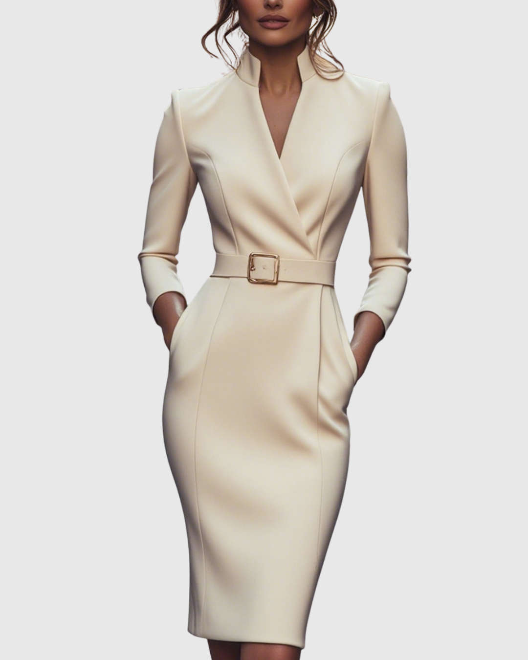 Deneen | Mock Wrap Midi Dress