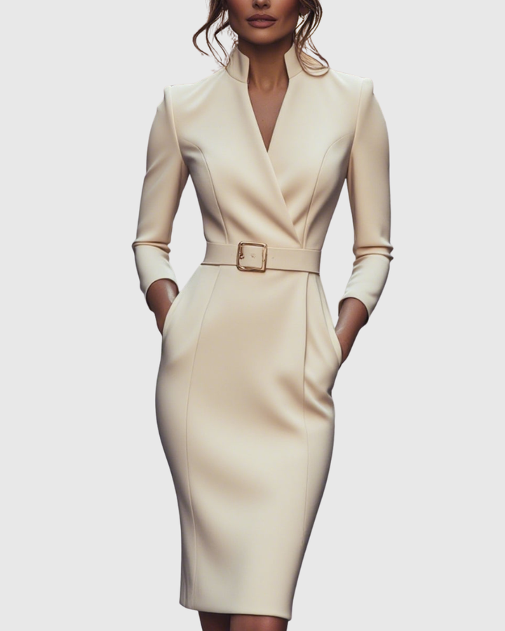 Deneen | Mock Wrap Midi Dress