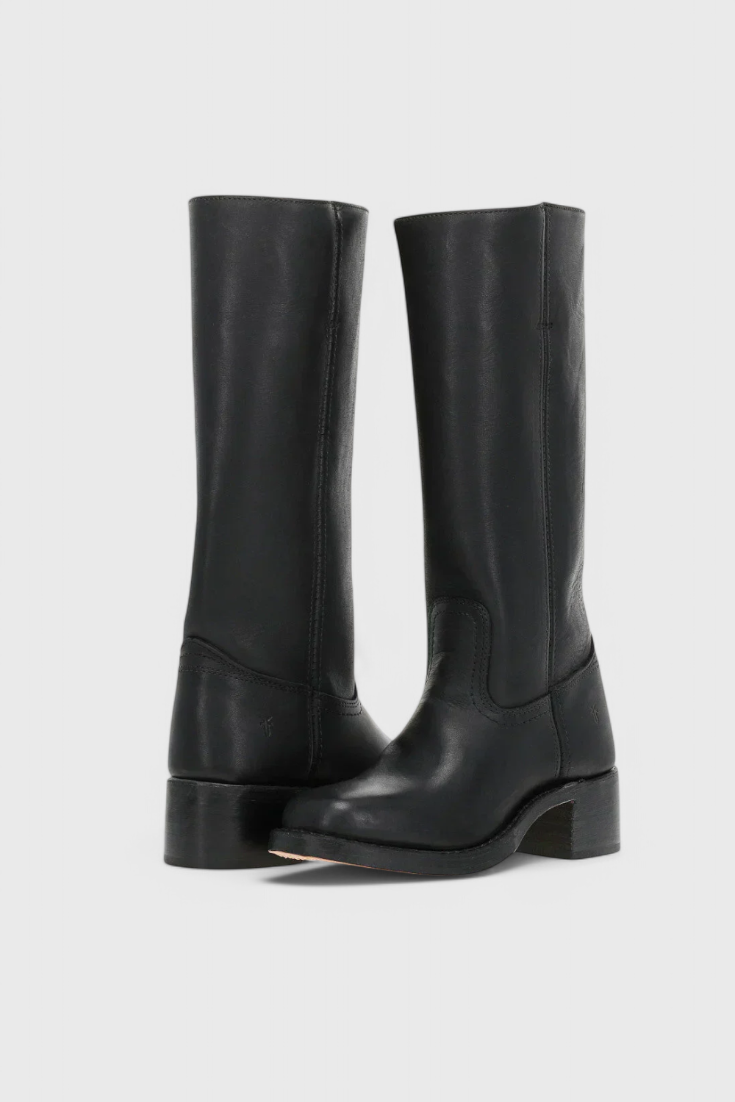 Antonetta | Knee-High Leather Boots with Block Heel
