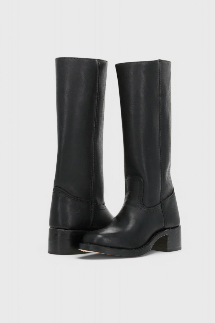 Antonetta | Knee-High Leather Boots with Block Heel