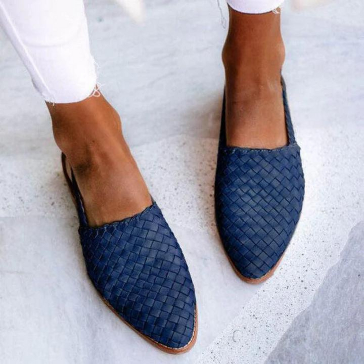 Aubrie | Woven Slingback Closed Loafers