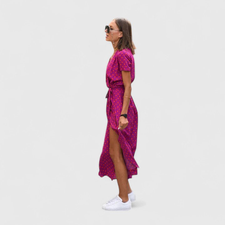Lotus | Elegant Wrap Midi Dress