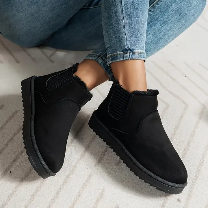 Karla | Faux Fur Lined Ankle Chelsea Boots