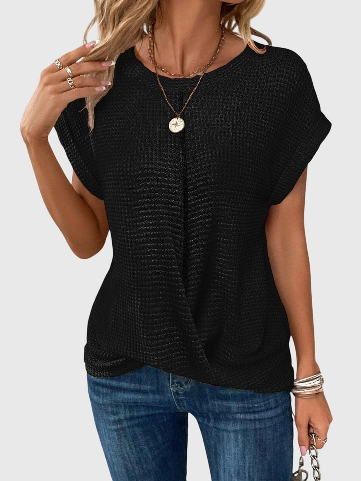 Margo | Waffle Knit Top with Short Sleeves