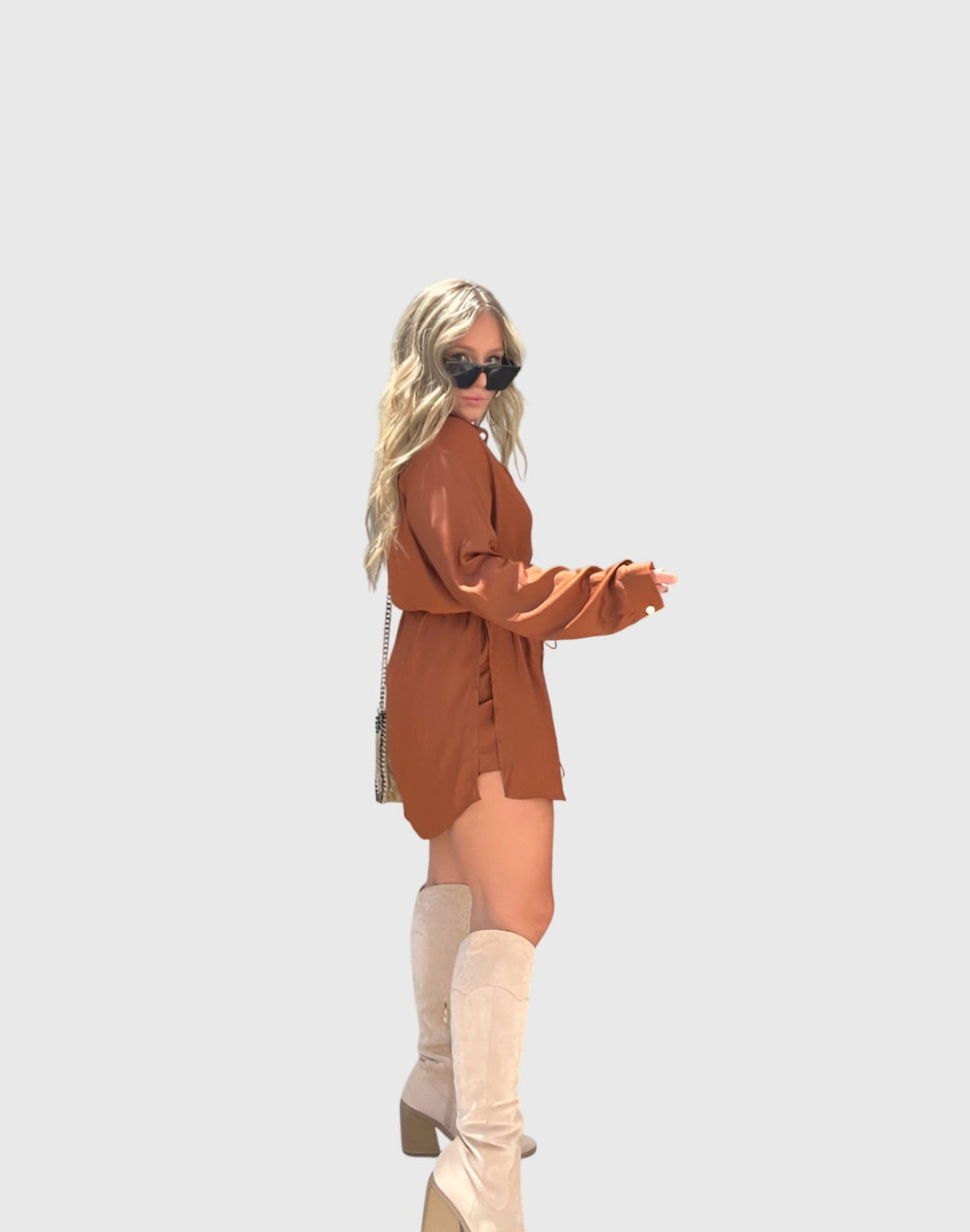 Marjolaine | Button-Up Shirt Dress with Tie Waist