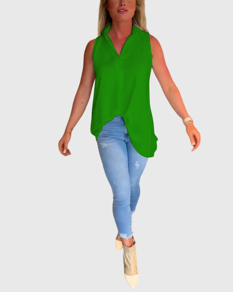Allegra | Ruffled Sleeveless Top