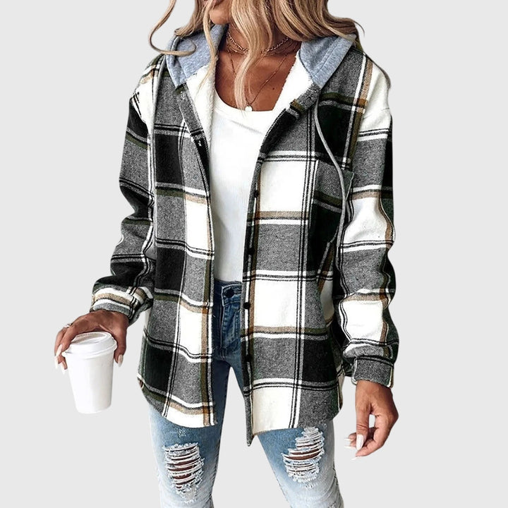 Jaylin | Plaid Hooded Flannel Jacket with Buttons