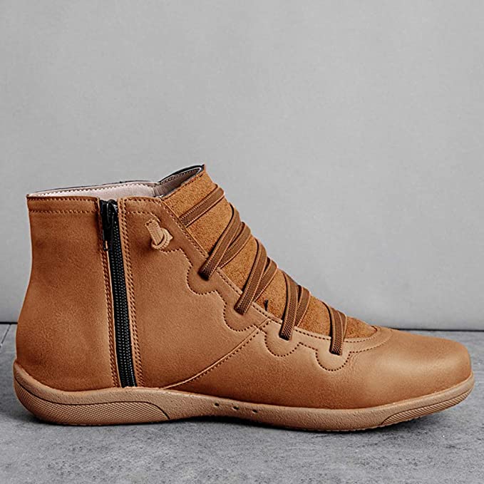 Camila | Lace-Up Ankle Boots Zipper