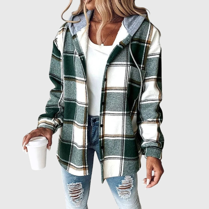 Jaylin | Plaid Hooded Flannel Jacket with Buttons