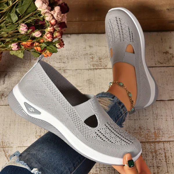 Juana | Knit Slip-On Wedge Sneakers with Cutouts
