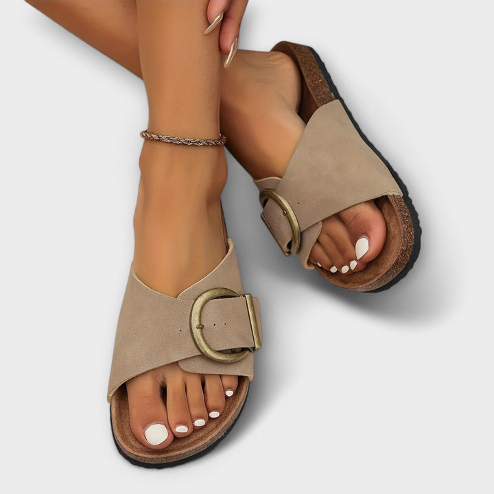 Juliet | Single Strap Buckle Slide Sandals