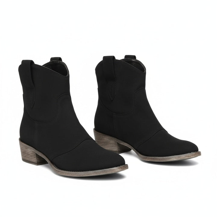 Christiana | Solid Western Ankle Boots with Block Heel
