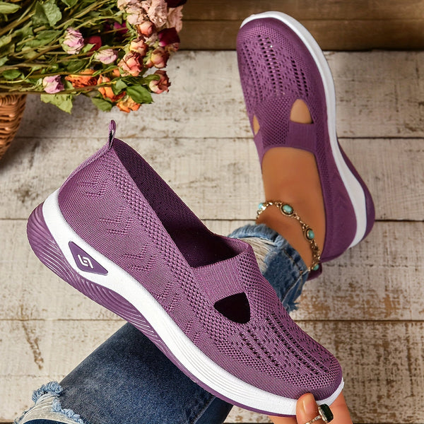 Juana | Knit Slip-On Wedge Sneakers with Cutouts