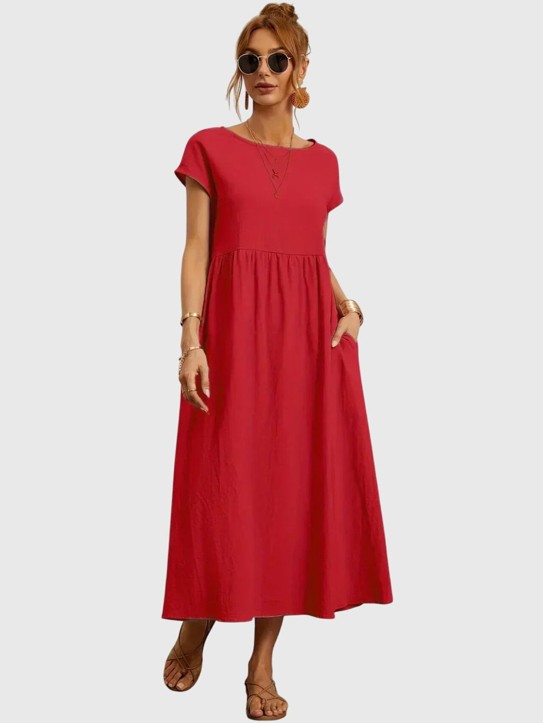 Juno | Casual Midi Dress with Pockets