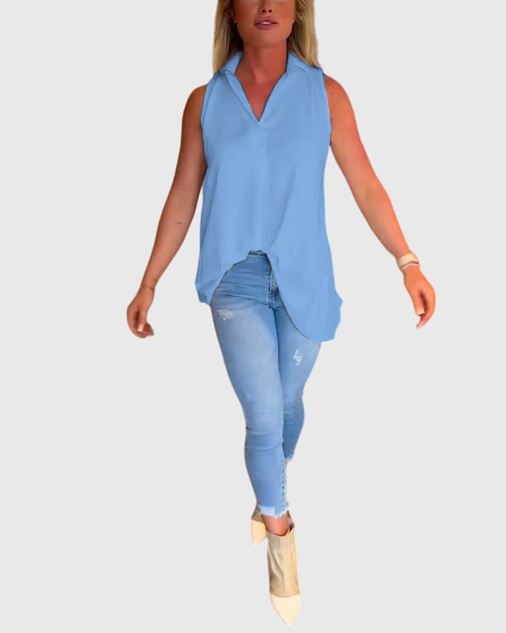 Allegra | Ruffled Sleeveless Top