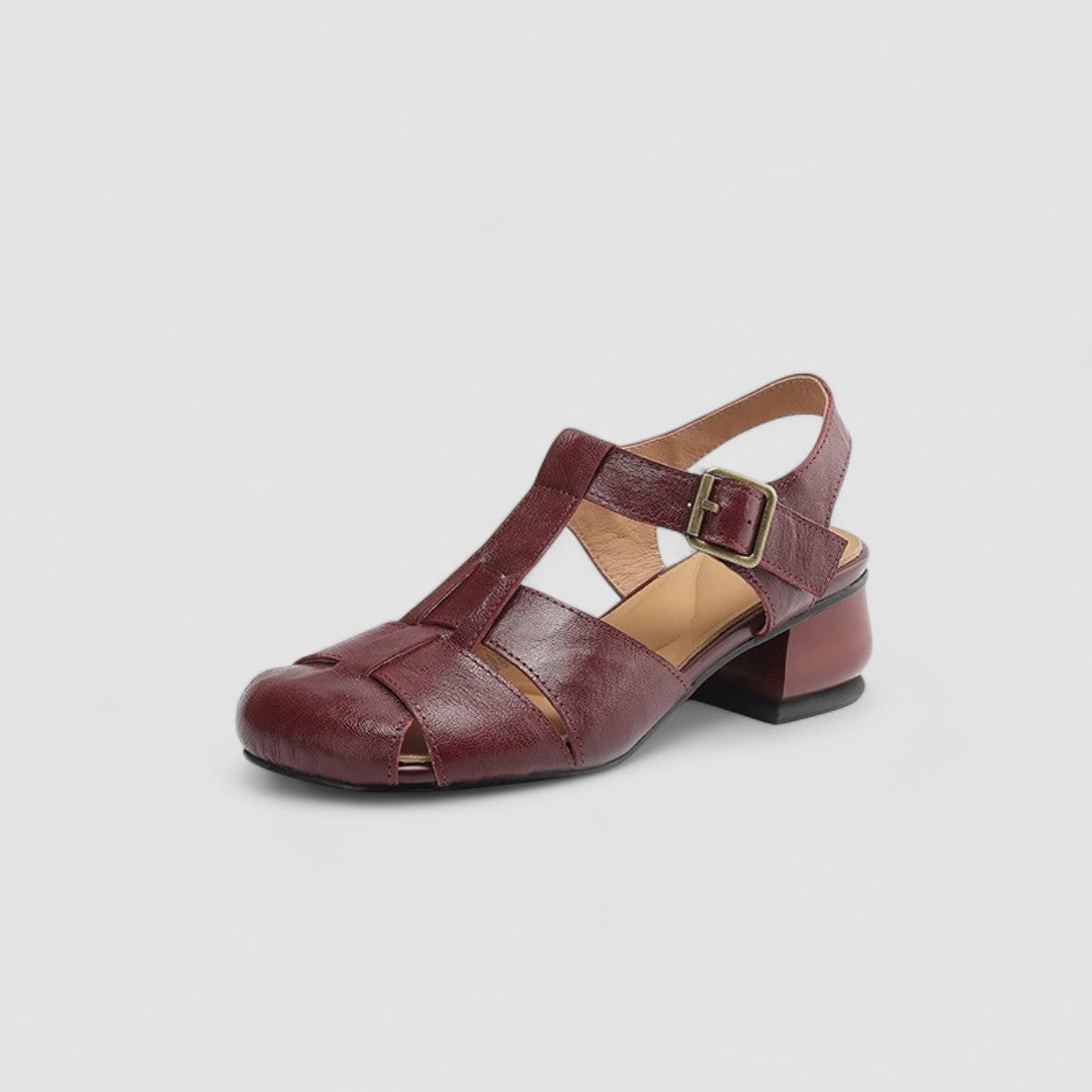 Narcissa | Closed-Toe Fisherman Sandals with Block Heel