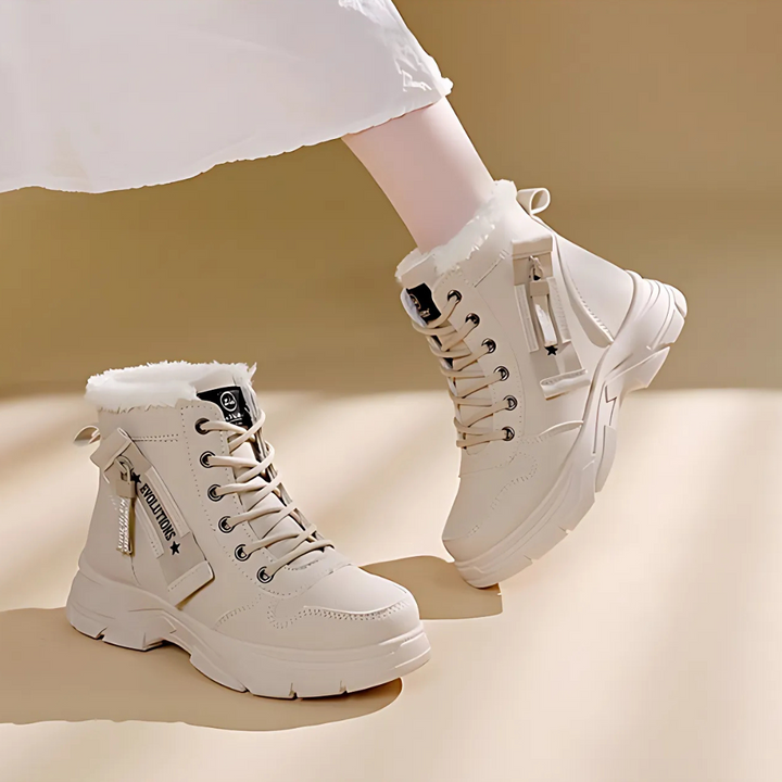 Marla | Lace-Up Faux Fur Lined Ankle Boots