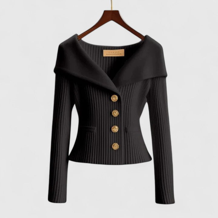 Charity | Ribbed Knit Cardigan with Buttons