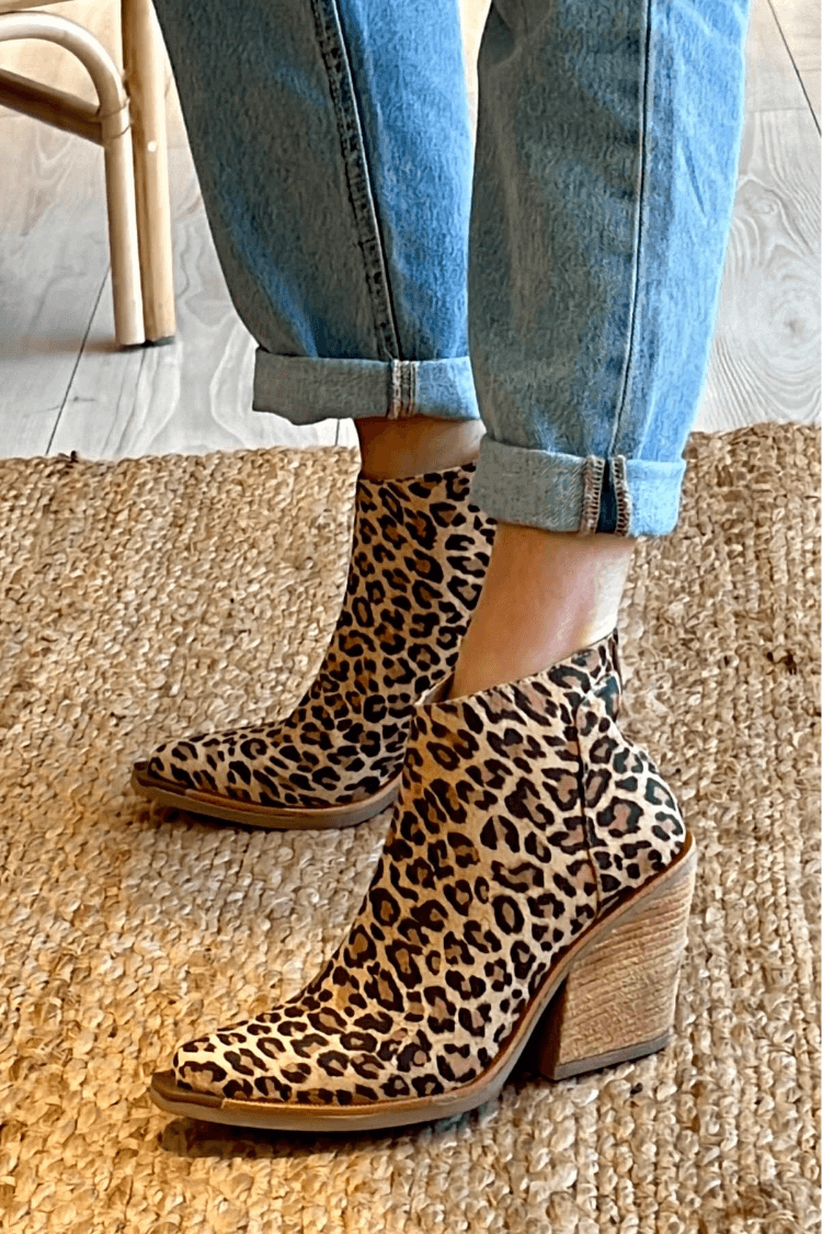 Rosetta | Leopard Print Block Heel Western Boots