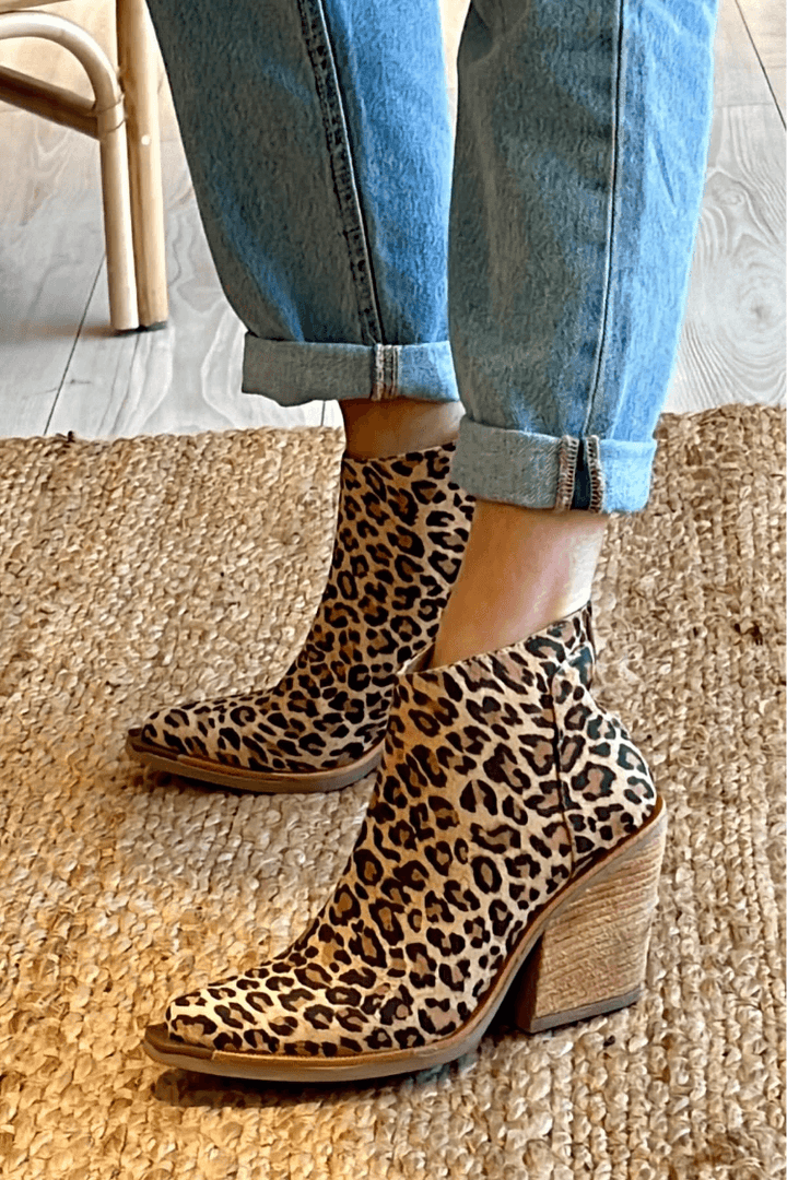 Rosetta | Leopard Print Block Heel Western Boots