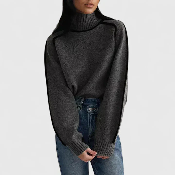 Dagny | Turtleneck Sweater with Contrast Trim