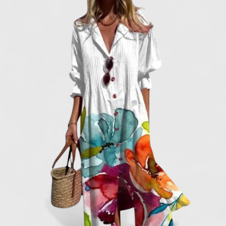Davinia | Vibrant Boho Midi Dress