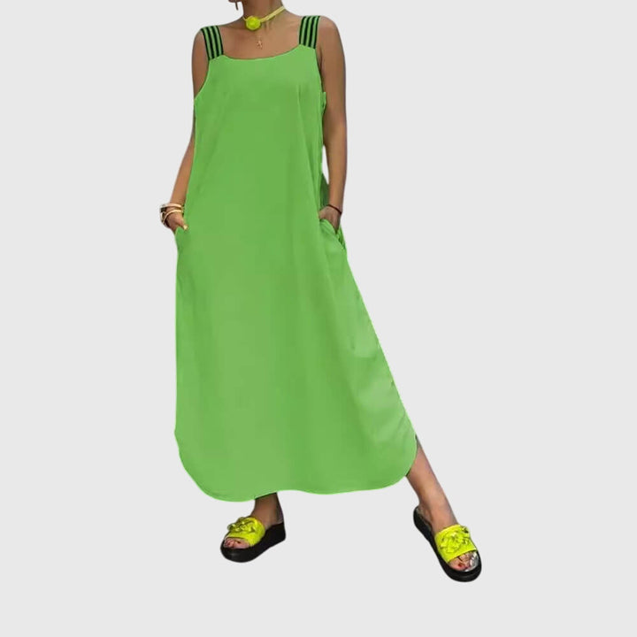 Cosette | Sleeveless Strappy Maxi Dress with Pockets