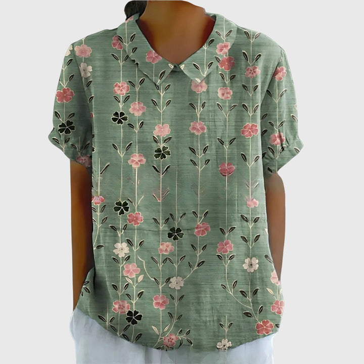Morag | Floral Print Blouse with Collar