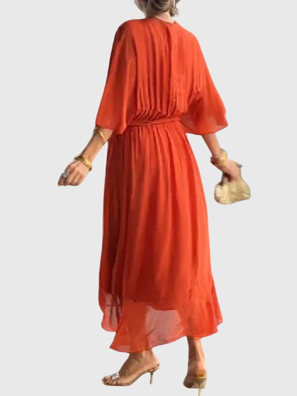 Celine | Flowy Empire Waist Dress with Belt