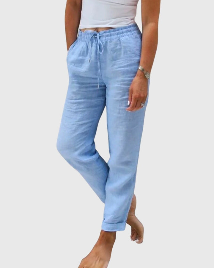 Cassia | Relaxed Drawstring Linen Pants with Pockets