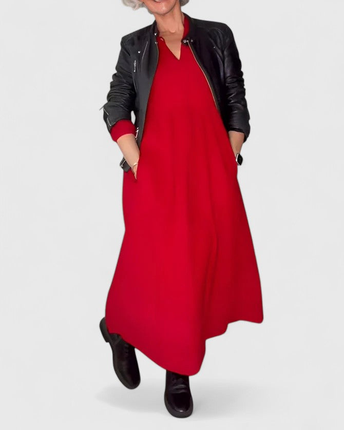 Esperance-Rose | Empire Waist Maxi Dress with Long Sleeves