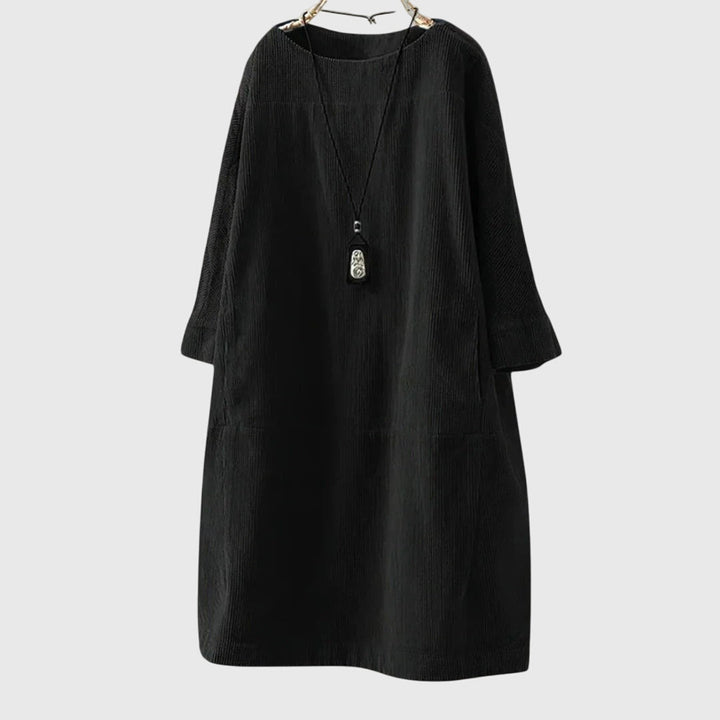 Talia | Corduroy Midi Dress with Pockets