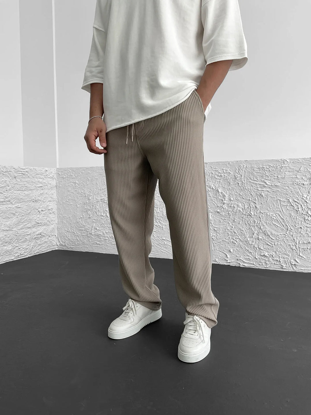 Alex | Vertical Stripe Wide Lounge Pants
