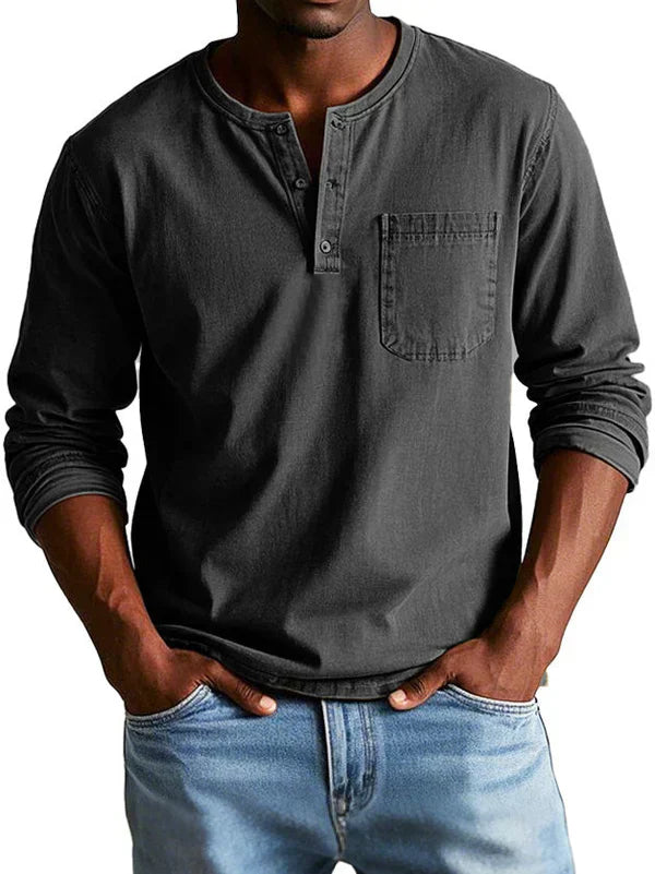 Cole | Casual Henley Long-Sleeve Shirt