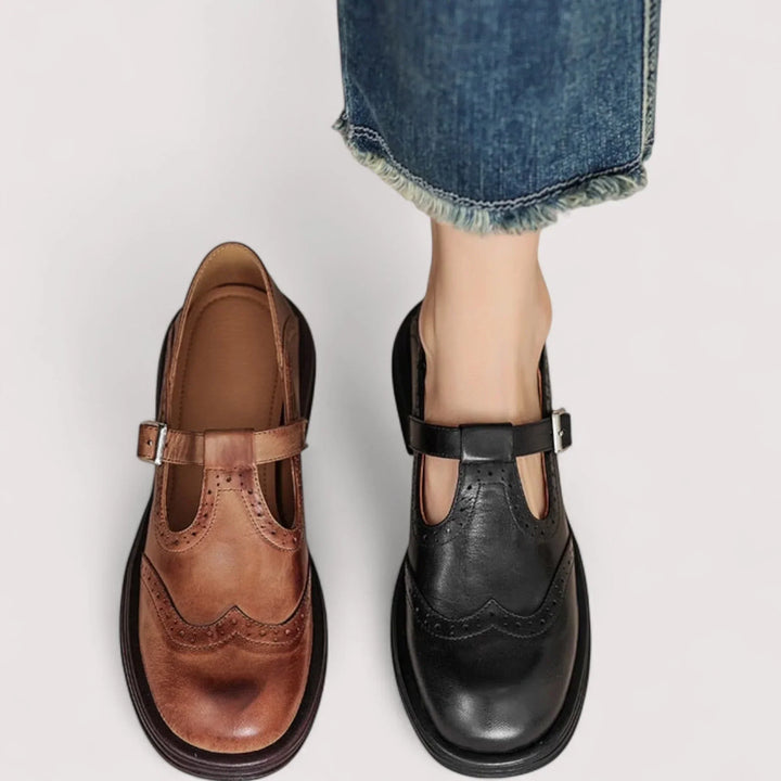 Dianne | Brogue T-Strap Mary Jane Shoes