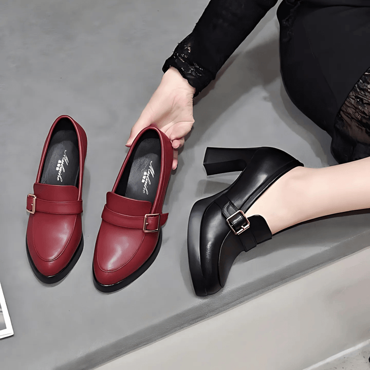 Kelsey | Buckle Strap Mary Jane Platform Heels