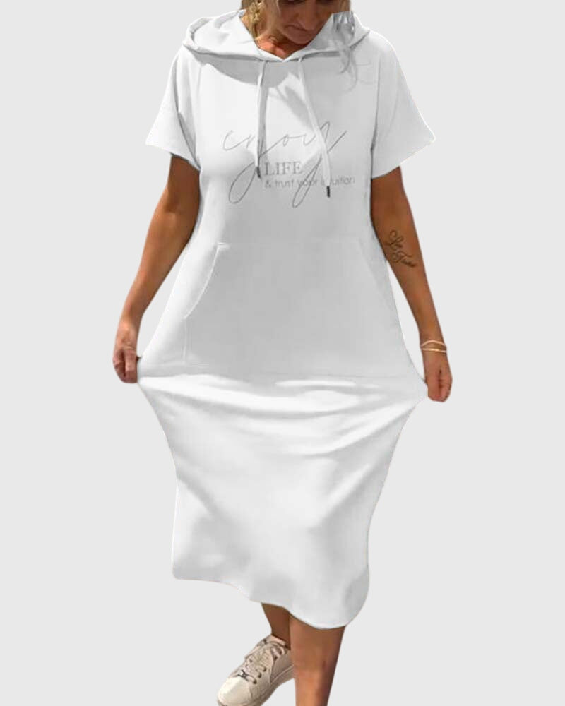 Audreen | Casual Hooded Midi Dress