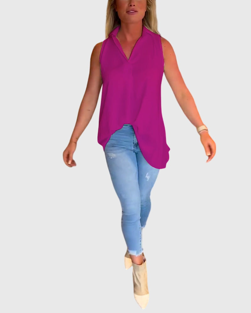 Allegra | Ruffled Sleeveless Top