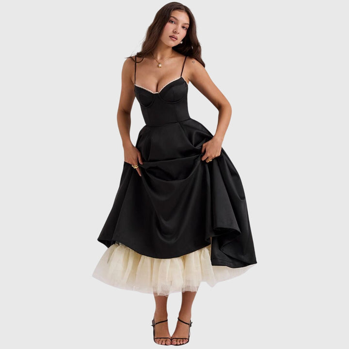 Cleopatraia | Sweetheart Neckline Empire Waist Midi Dress