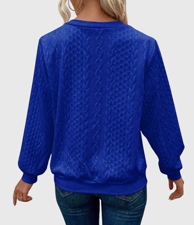 Leslie | Cable Knit Quarter Zip Sweater Pullover