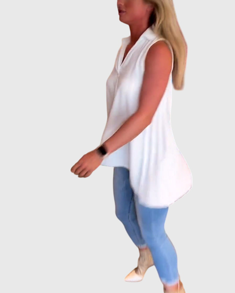 Allegra | Ruffled Sleeveless Top