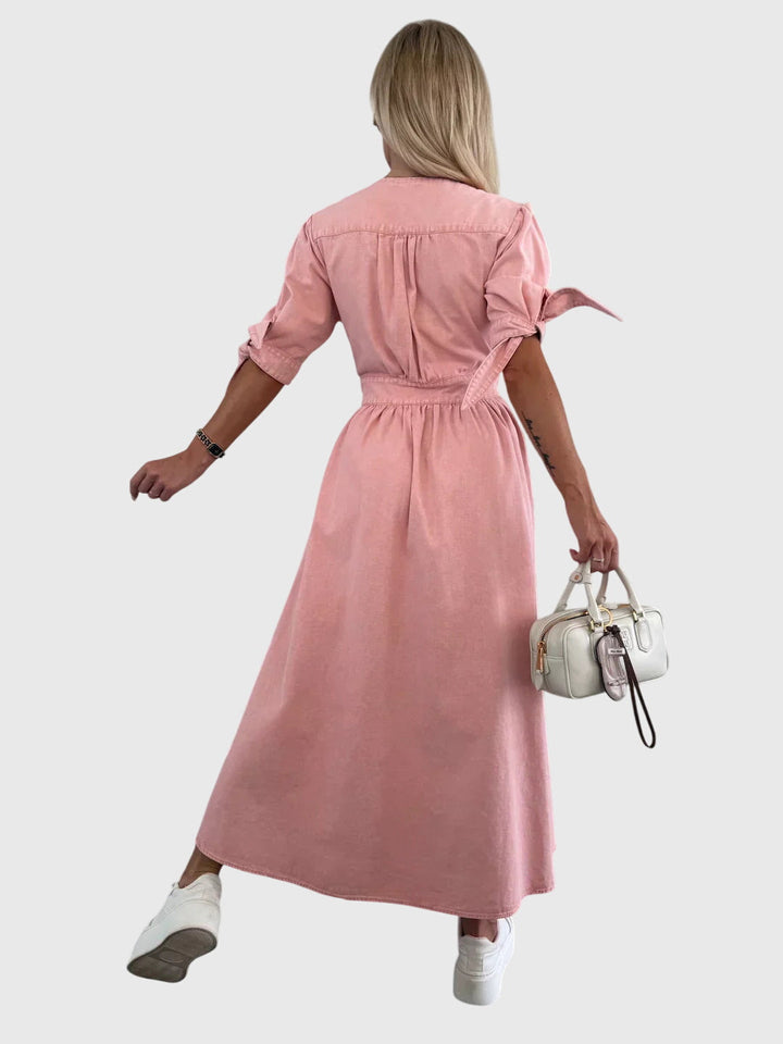 Annamarie | Elegant Denim Midi Dress