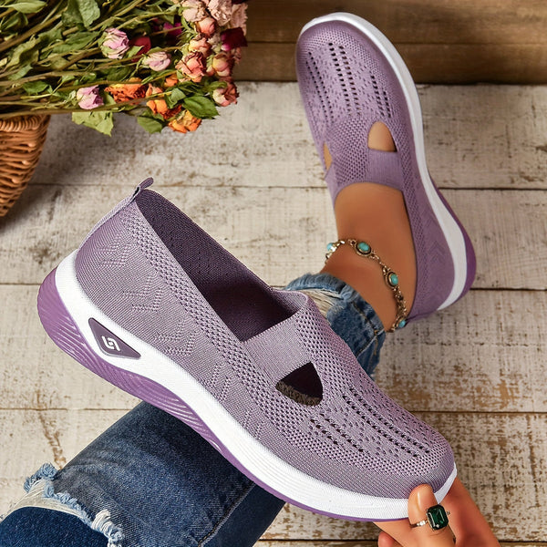 Juana | Knit Slip-On Wedge Sneakers with Cutouts