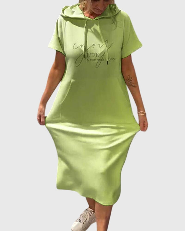 Audreen | Casual Hooded Midi Dress